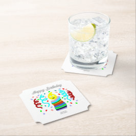 Geburtstagskerzen-Grußkarte Ticket Paper Coaster Untersetzer