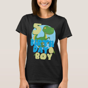 Geburtstagskind 5 Jahre alt Dinosaurus Matching Fa T-Shirt