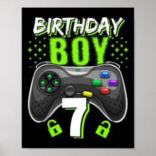 Geburtstagskind 7 Video Game Controller Gamer 7th  Poster