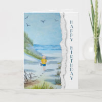 Geburtstagskind am Strand Aquarellbilder