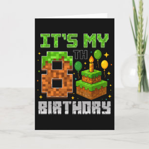 Geburtstagskind Es ist mein 8. Geburtstag Gamer Pi Karte