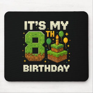 Geburtstagskind Es ist mein 8. Geburtstag Gamer Pi Mousepad