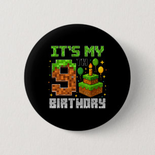 Geburtstagskind Es ist mein 9. Geburtstag Gamer Pi Button