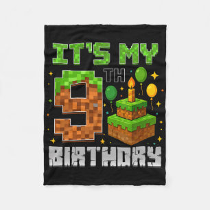 Geburtstagskind Es ist mein 9. Geburtstag Gamer Pi Fleecedecke