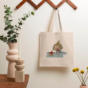 Geburtstagskind mit Geschenk Tragetasche