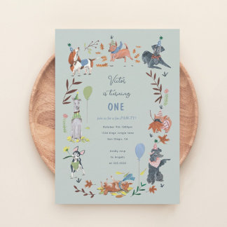 Geburtstagskind Paw-ty niedliche Welpenhunde Einla Einladung