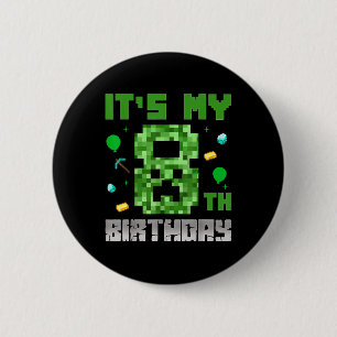 Geburtstagskind-Shirt - mein 8. Geburtstagsvideosp Button