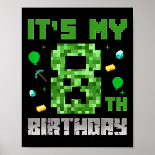 Geburtstagskind-Shirt - mein 8. Geburtstagsvideosp Poster