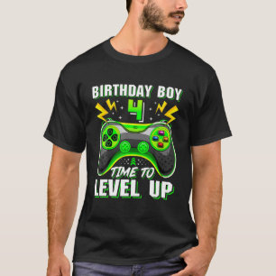 Geburtstagskinder 4 Jahre alter Videospielcontroll T-Shirt