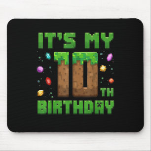 Geburtstagskinder ihre 10. Geburtstagsgamer-Pixel- Mousepad