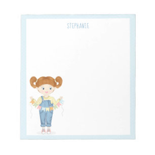 Geburtstagskinder in Overalls, Redhead Notepad Notizblock