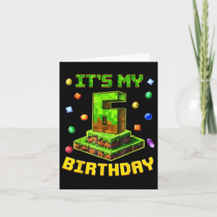Geburtstagskinder sein 6. Geburtstag Pixel Party 6 Karte