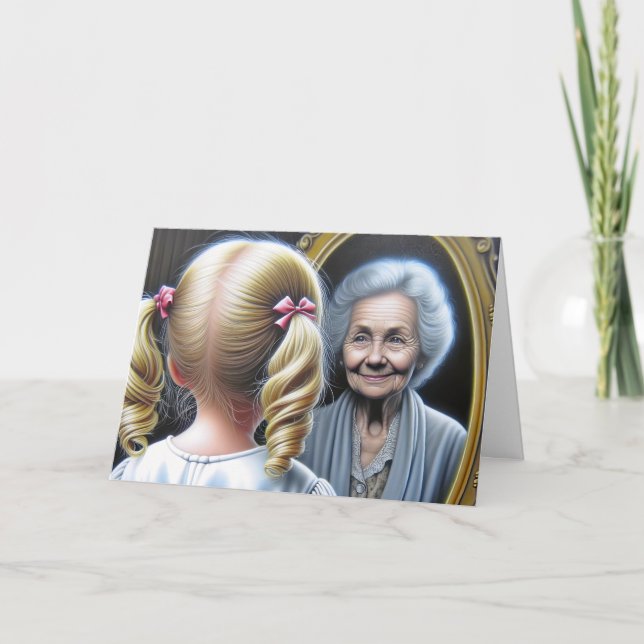 Geburtstagskinder und Alte Frau Karte (Vorderseite)