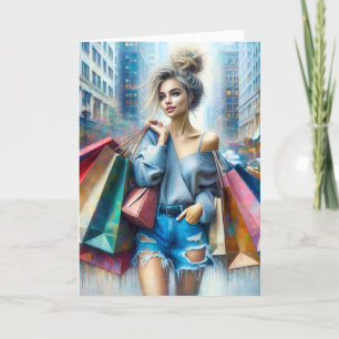 Geburtstagskindergeschäft in der großen Stadt Karte