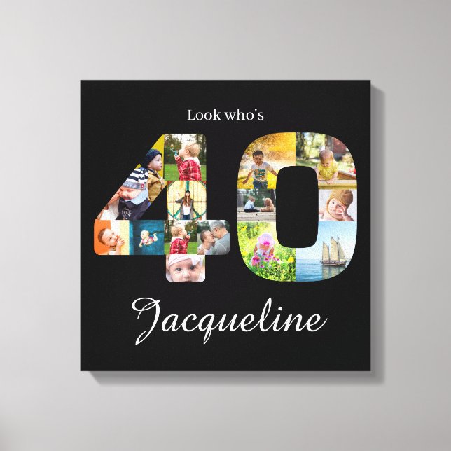 Geburtstagskollage Leinwanddruck (Vorderseite)