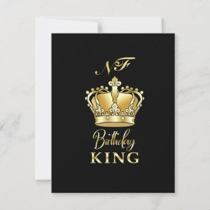 Geburtstagskönig Goldene Krone Royal Monogram Luxu RSVP Karte