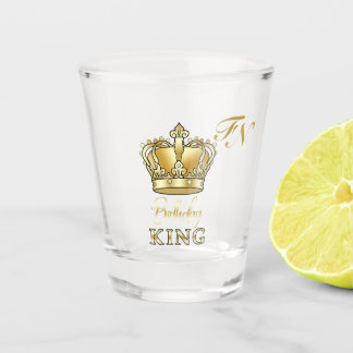 Geburtstagskönig Goldkrone Royal Monogram Luxus Schnapsglas