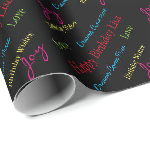 Geburtstagskorb-Individuelle Name Geschenkpapier