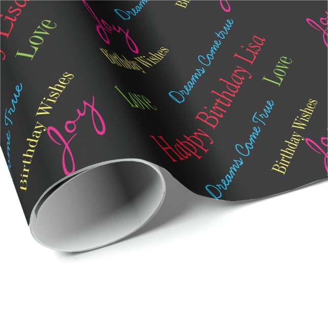 Geburtstagskorb-Individuelle Name Geschenkpapier (Rolleneckpunkt)