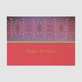 Geburtstagskörper in Pflaumenrosa und Senf Seidenpapier