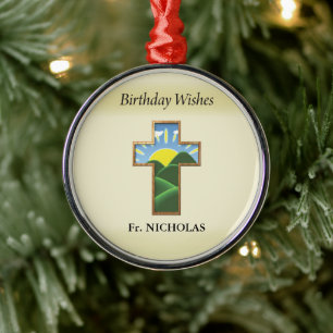 Geburtstagskreuz Priester Personalized Ornament Aus Metall