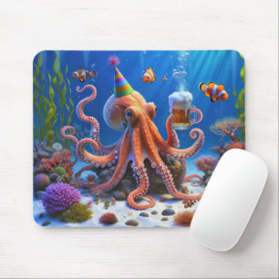 Geburtstagsktopf mit Bier-Tasse Mousepad