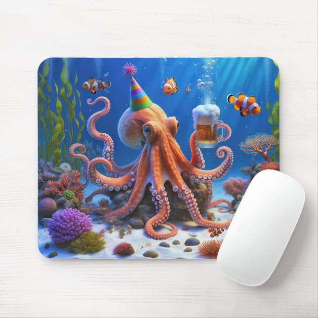 Geburtstagsktopf mit Bier-Tasse Mousepad (Mit Mouse)