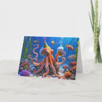 Geburtstagsktopus mit Bier