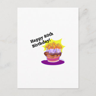 Geburtstagskuchen 80. postkarte