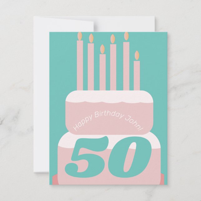 Geburtstagskuchen als rosa jedes Alter (Vorderseite)