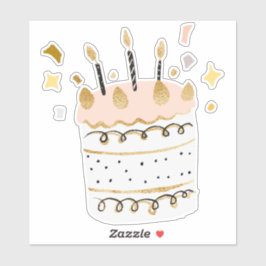 Geburtstagskuchen Aufkleber