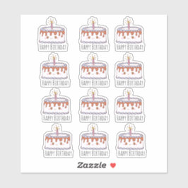 Geburtstagskuchen Aufkleber