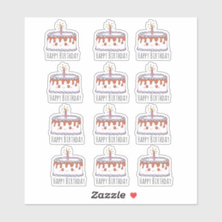 Geburtstagskuchen Aufkleber