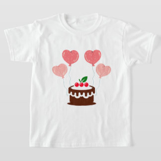 Geburtstagskuchen bedrucktes Kindershirt T-Shirt