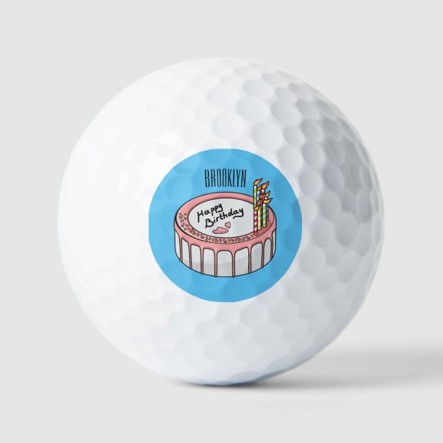 Geburtstagskuchen-Cartoon Golfball (Vorderseite)