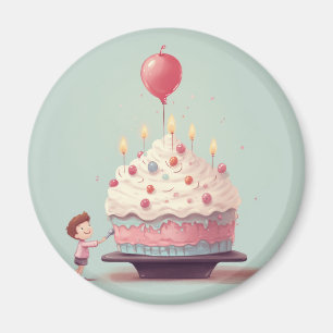Geburtstagskuchen, Eiscreme, Geburtstag Magnet