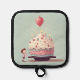 Geburtstagskuchen, Eiscreme, Geburtstag Topflappen