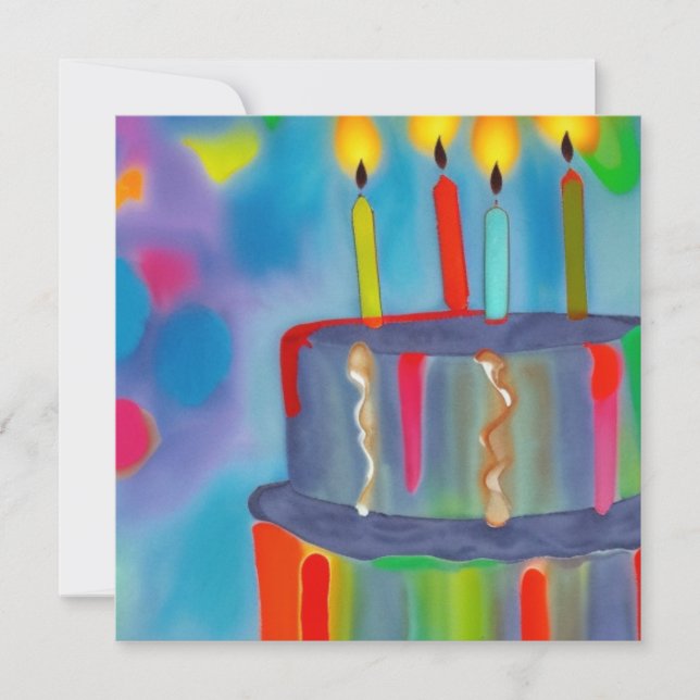 Geburtstagskuchen Feiertagskarte (Vorderseite)
