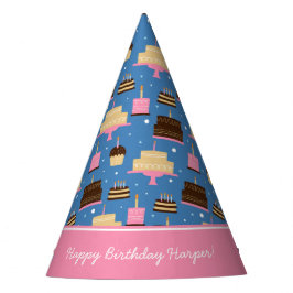 Geburtstagskuchen Individuelle Name + Gruß Partyhütchen