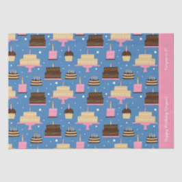 Geburtstagskuchen Individuelle Name + Gruß Seidenpapier