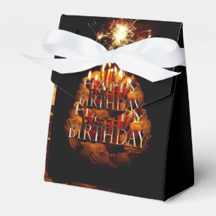 Geburtstagskuchen mit Sparklern, Geschenkschachtel