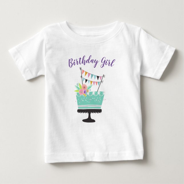 Geburtstagskuchen-Monografie Baby T-shirt (Vorderseite)