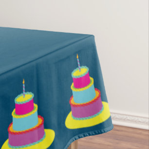 Geburtstagskuchen Niedlich farbig 1. Party Thema Tischdecke