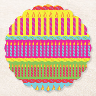 Geburtstagskuchen Niedlich farbig 1. Party Thema Untersetzer