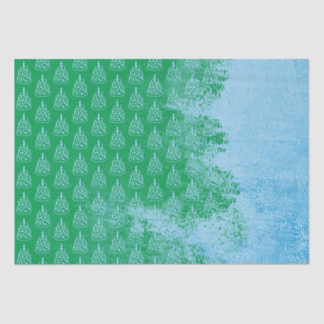 Geburtstagskuchen Paint Brush Tissue Seidenpapier (Vorderseite)