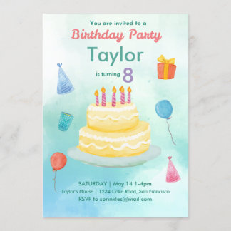 Geburtstagskuchen-Party - Einladung