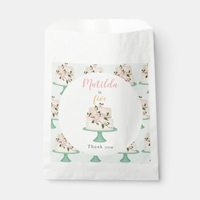 Geburtstagskuchen-Party Geschenktütchen (Vorderseite)