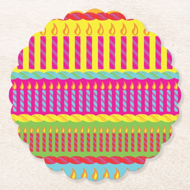 Geburtstagskuchen-Party Untersetzer (Vorderseite)