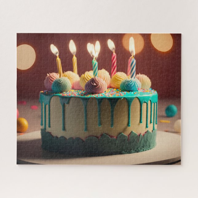 Geburtstagskuchen Puzzle (Horizontal)