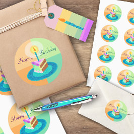 Geburtstagskuchen Runder Aufkleber